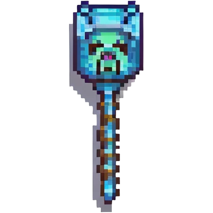 lockpick, Minecraft-inspired, low-res pixel art, metallic emoji