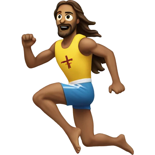 skipping sprint jesus emoji