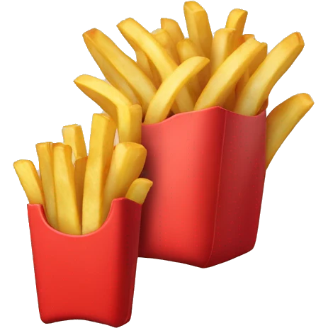 french fries, red case emoji