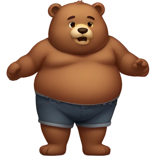 chubby bear with a belly emoji