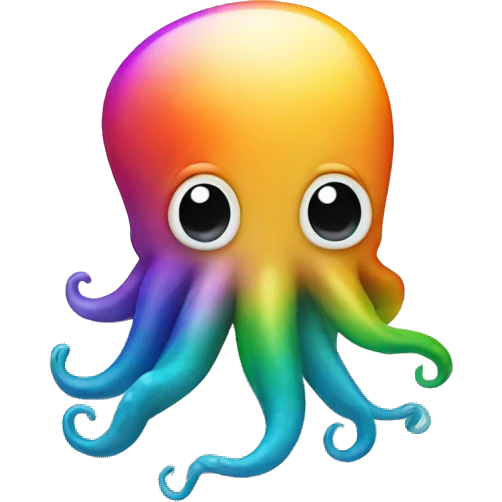 A squid with a rainbow over it  emoji