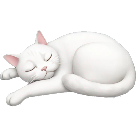 white cat sleeping emoji