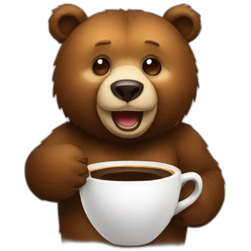 bear with coffie emoji