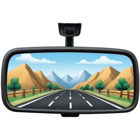 Full scenery in the rearview mirror of a truck emoji