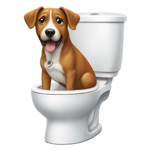 Dog on toilet sticker
