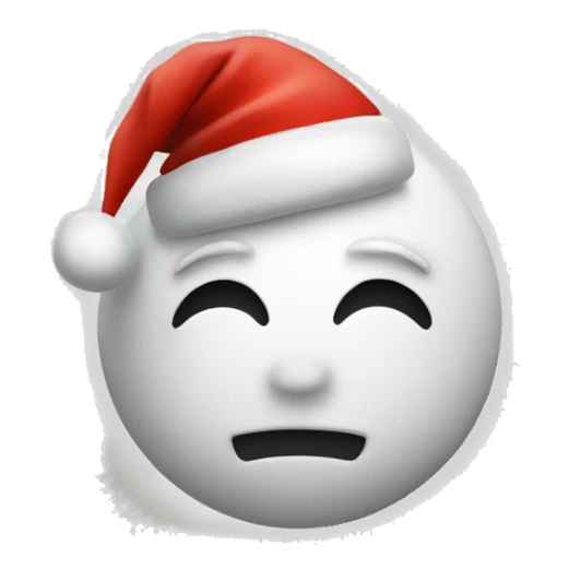 moon face with christmas hat sticker