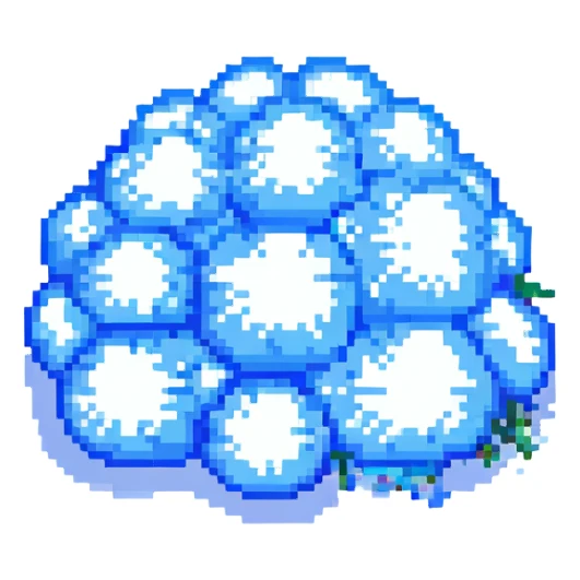 a pixel art cloud, retro video game style sticker