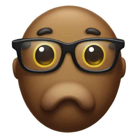 Poop with glasses  sticker