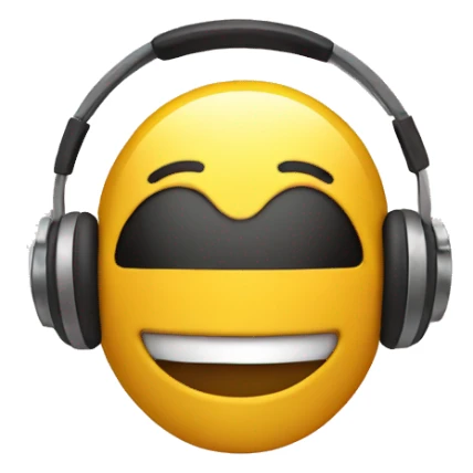 Smiley with headphones sticker
