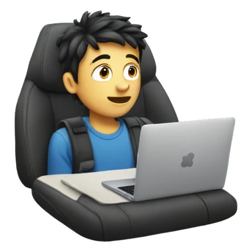 boy in car looking up a website sticker