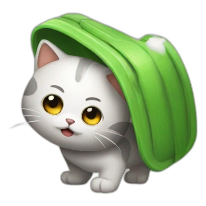 Gato haciendo limpieza sticker