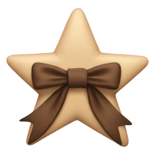 beige star with brown bow sticker