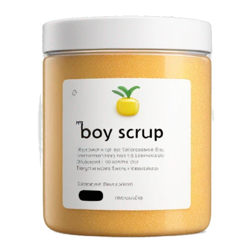body scrub pot with label sticker