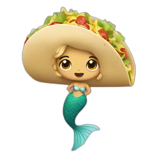 mermaid taco sticker
