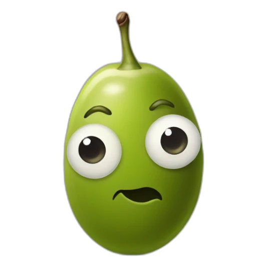 vertical stack of two olives but one is feeling weird sticker