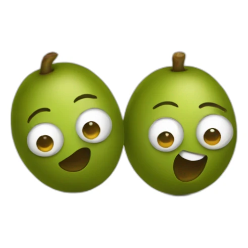 stack of two olives but one is feeling weird sticker