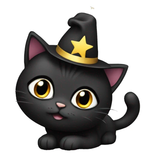 black kitty with star sticker