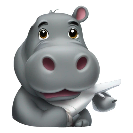 hippo on an airplane sticker