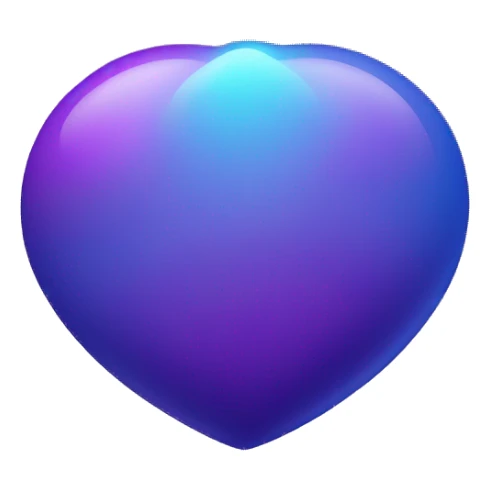 heart shape purple and blue saturn sticker