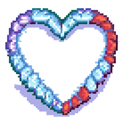 heart with a sparkle, simple style pixel art sticker