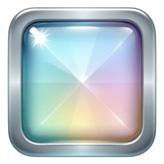 Sparkly glossy Pastel silver glass square sticker