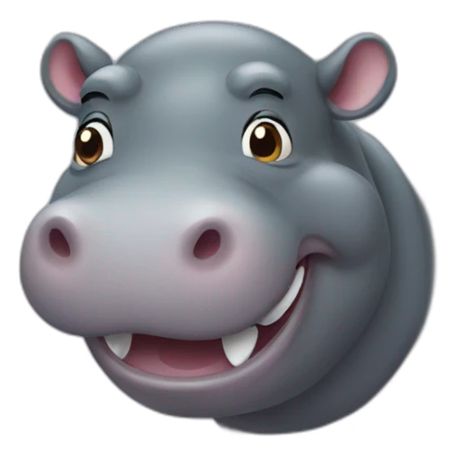 Smiling hippo sticker