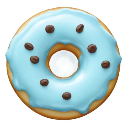White donut with light blue glazer sticker