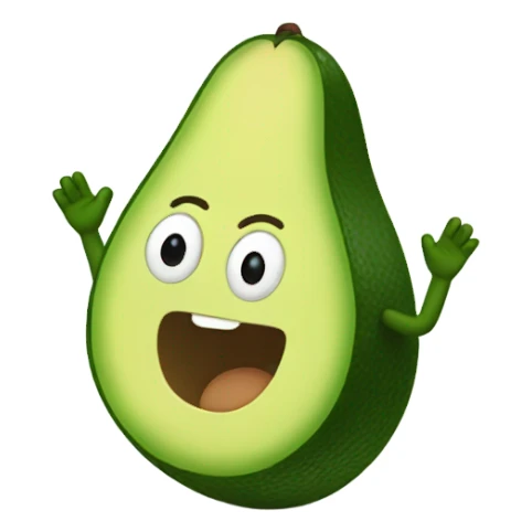 avocado waving hand sticker