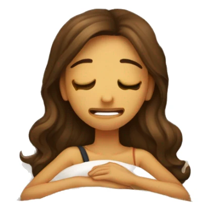 Una chica durmiendo en una almohada  sticker