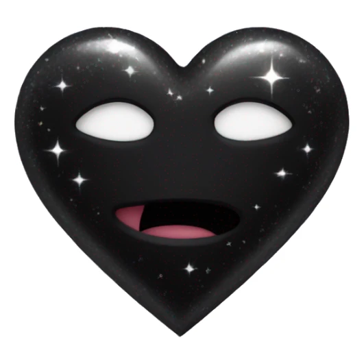 black heart with sparkle sticker