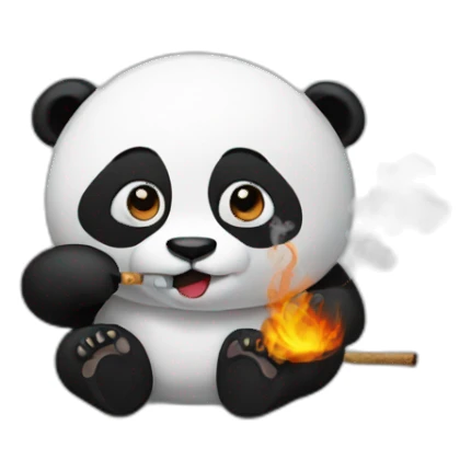 Panda who smoke canabis sticker