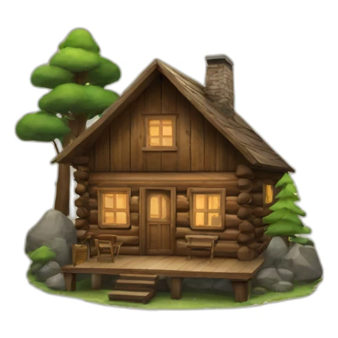 cabin in woods sticker