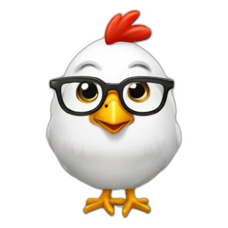 Una gallina con lentes sticker