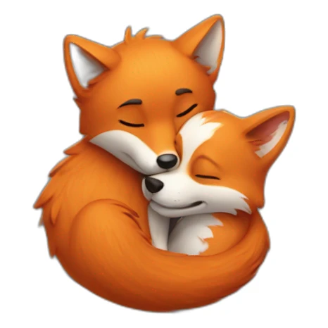 fox hug dog sticker