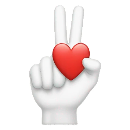 middle finger with a heart sticker