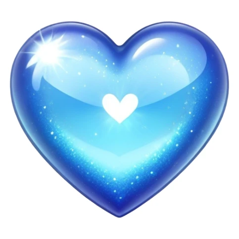 Blue sparkling heart sticker