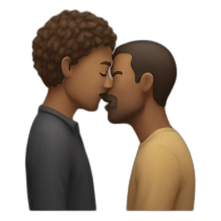 Men kissing sticker