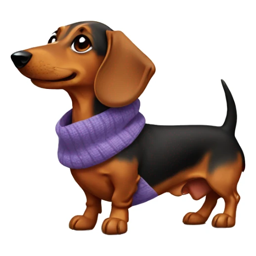 Dachshund wearing a scarf sticker