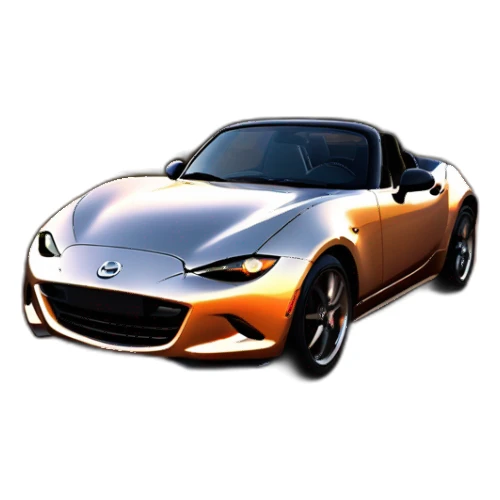 mazda miata mx-5 on road with sunset sticker
