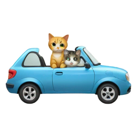 Little car with a cat  sticker