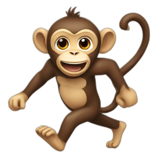 Monkey running towards with crank in hand sticker