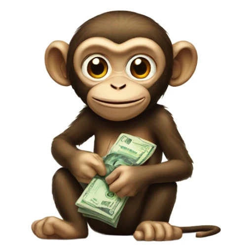 monkey with money sticker
