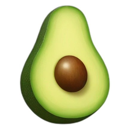 avocado cut in half with a guitar sticker