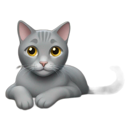 Grey Cat in his house  sticker