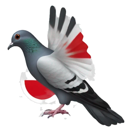 Pigeon Japanese flag  sticker