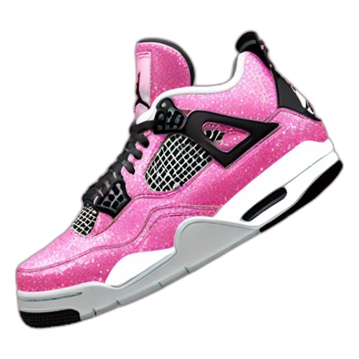 jordan 4 pink glitter  sticker