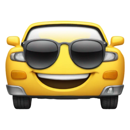 Car with sunglasses laughing  sticker