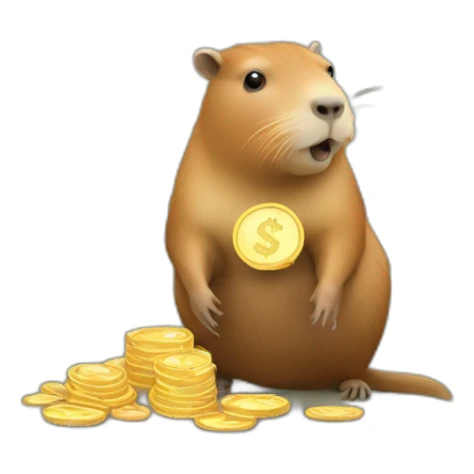 capybara with money sticker