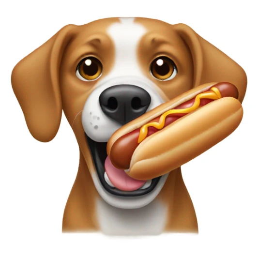 Dog with hot dog sticker