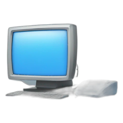 blue computer screen on desk sticker